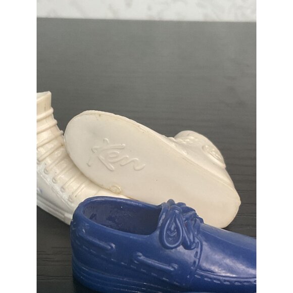 Vintage Ken Doll Shoes Set Of 3 Pairs Blue White & Turquoise - Picture 4 of 5